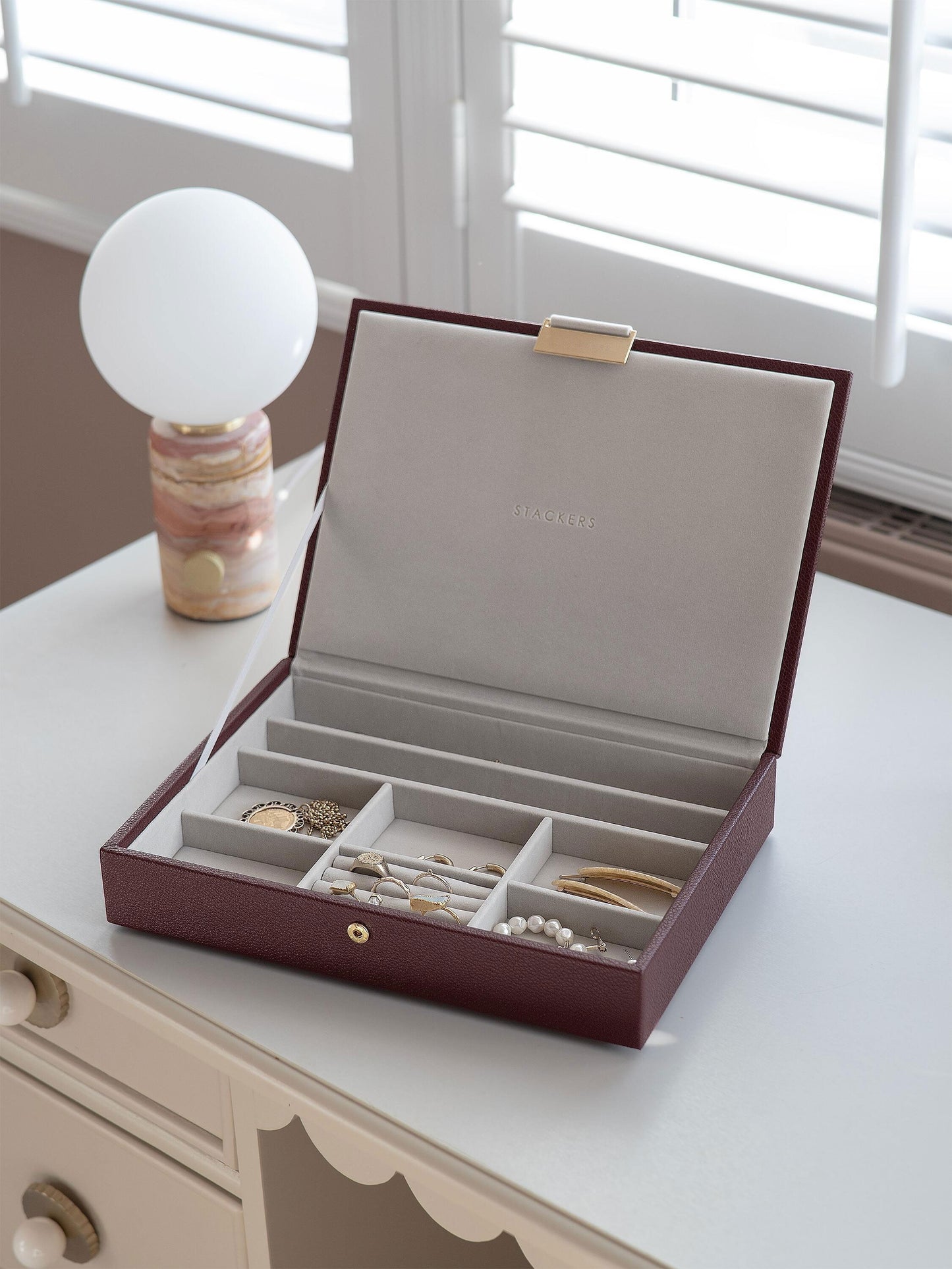 Burgundy Classic Jewellery Box Lid