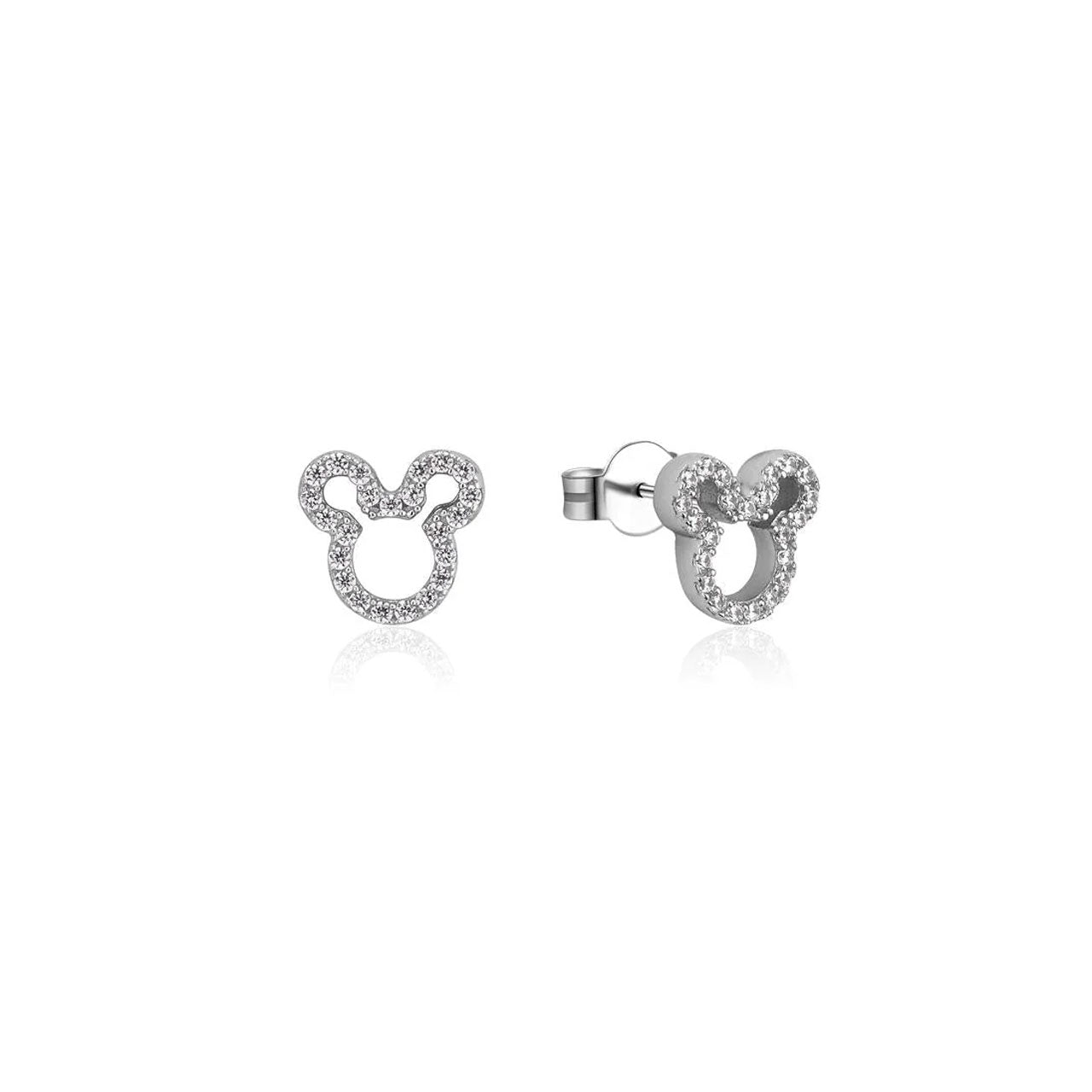 Disney - Sterling Silver Mouse Crystal Outline Stud Earrings