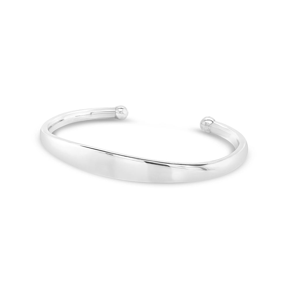 Sterling Silver Heavy Mens Tension Bangle