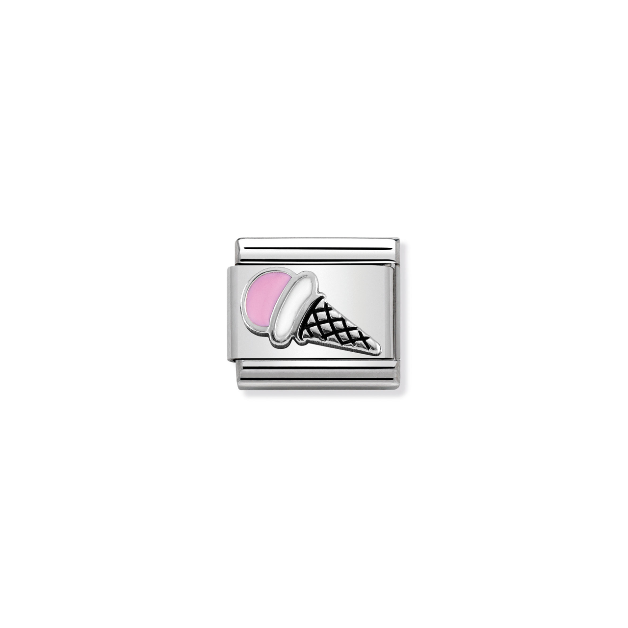 Composable Classic Link 330202/44 Pink Ice Cream in Silver & Enamel