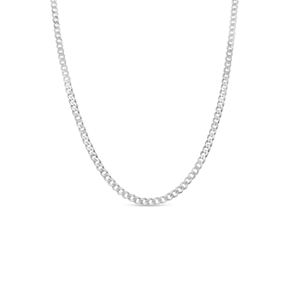 45cm Sterling Silver FBSCD80 Flat Bevelled Diamond Cut Curb Chain