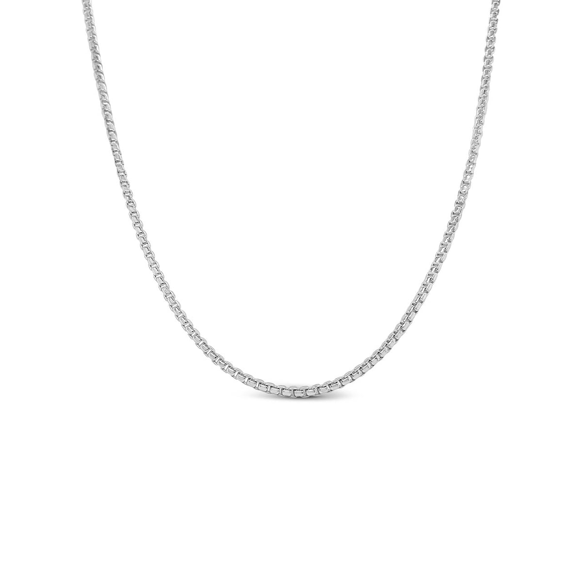 45cm Sterling Silver Round Box Chain