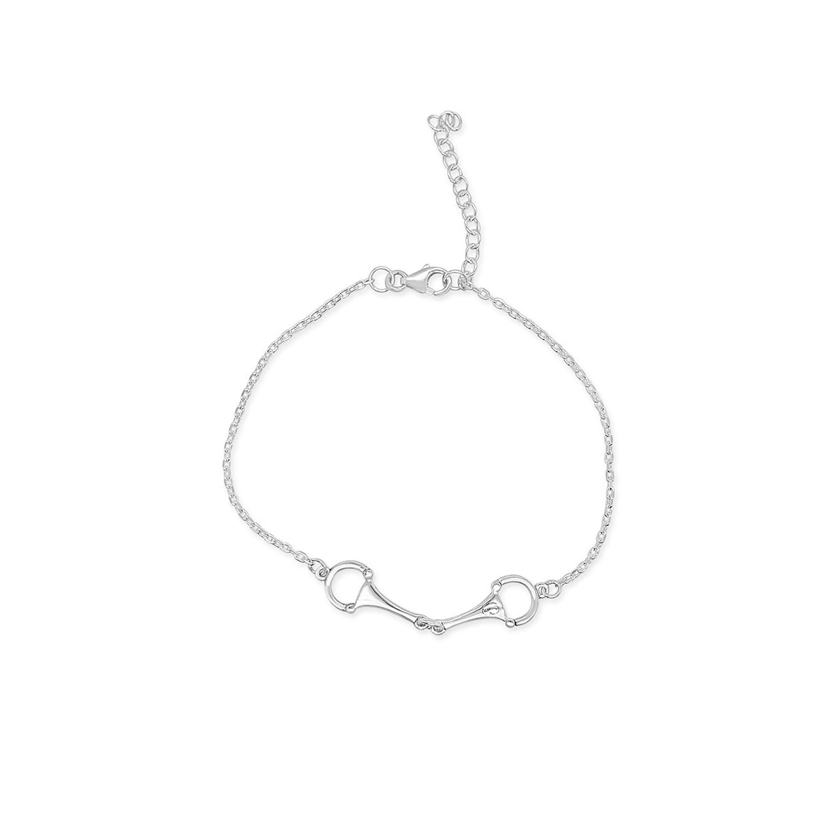 Sterling Silver Tiny Double Snaffle Bracelet
