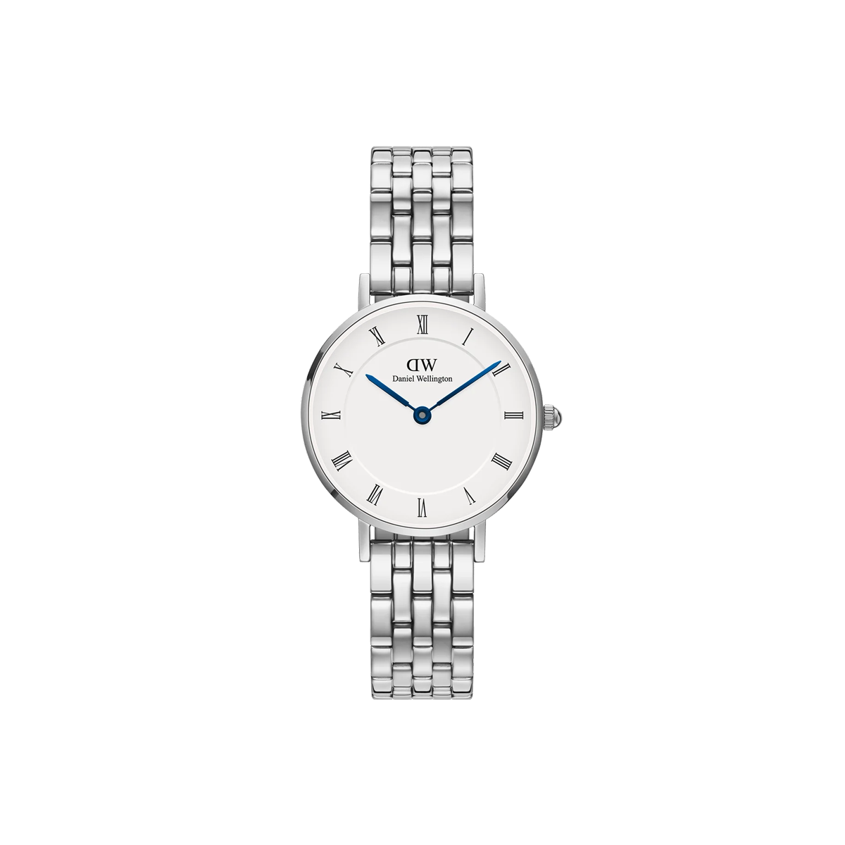 Petite Roman Numerals 5-Link Silver Watch