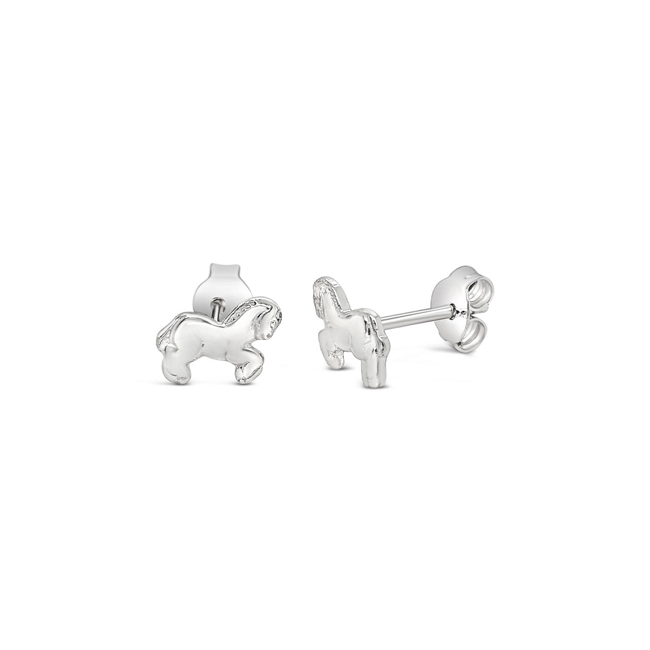 Sterling Silver Dainty Horse Stud Earrings