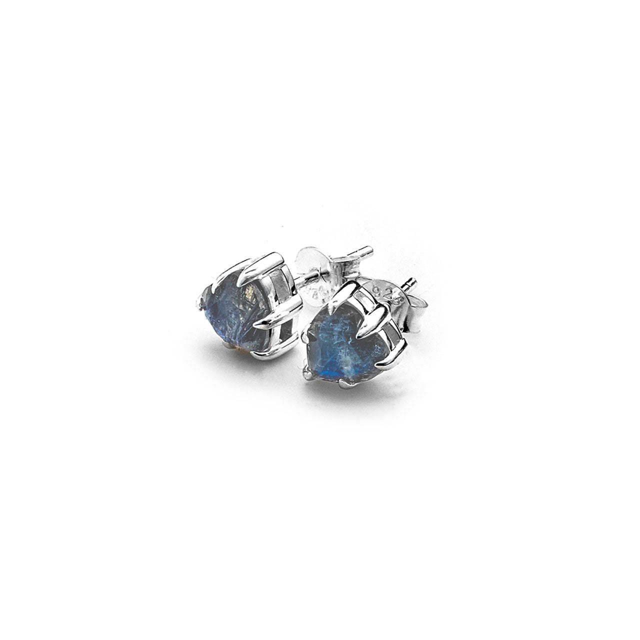 Moonstone Heart Star Stud Earrings