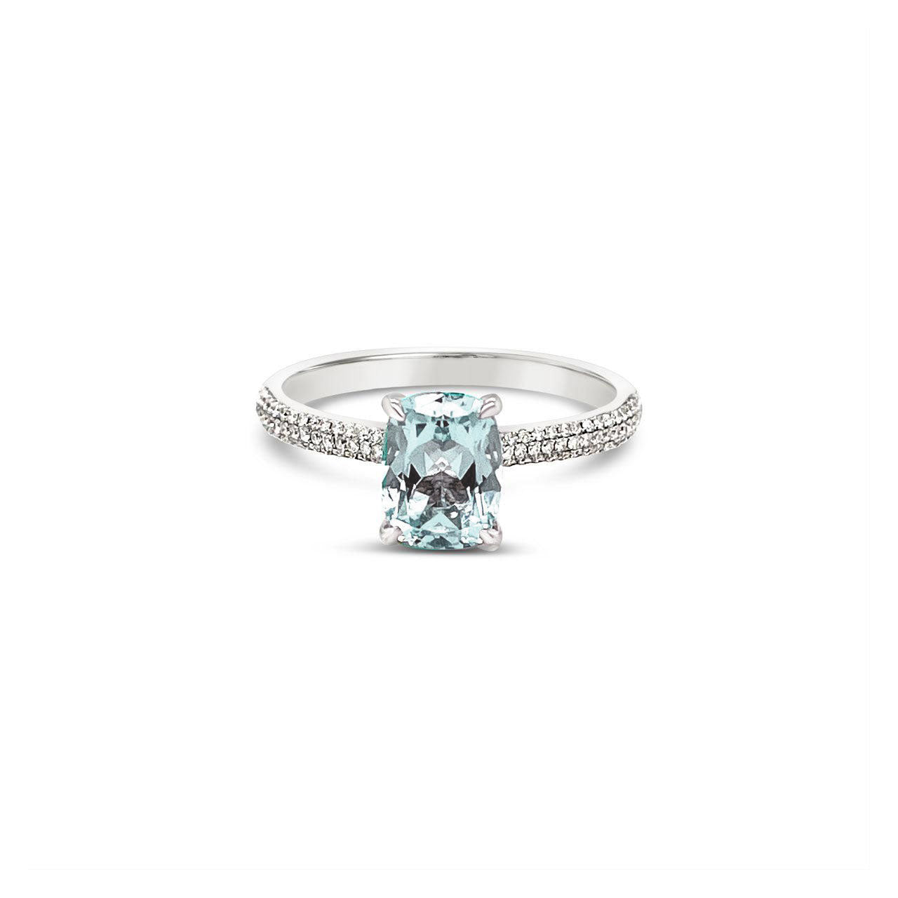 18k White Gold Arabella Green Beryl & Diamond Ring