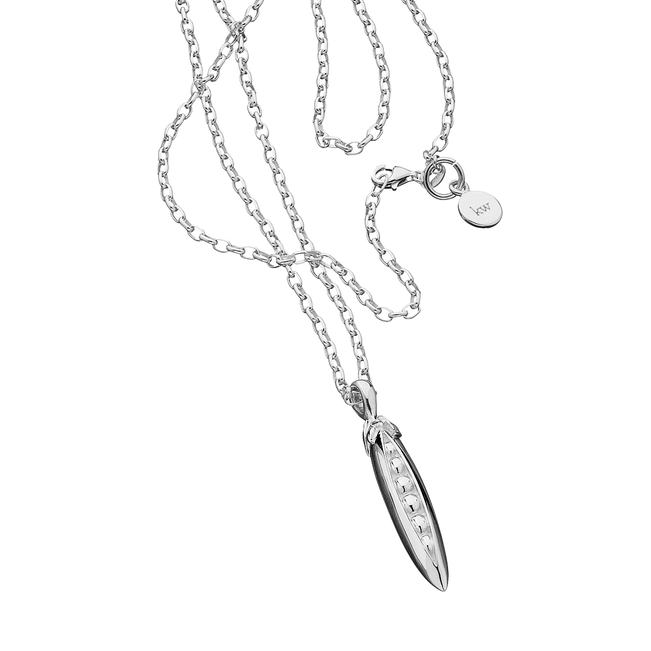 Sterling Silver Pea Pod Necklace