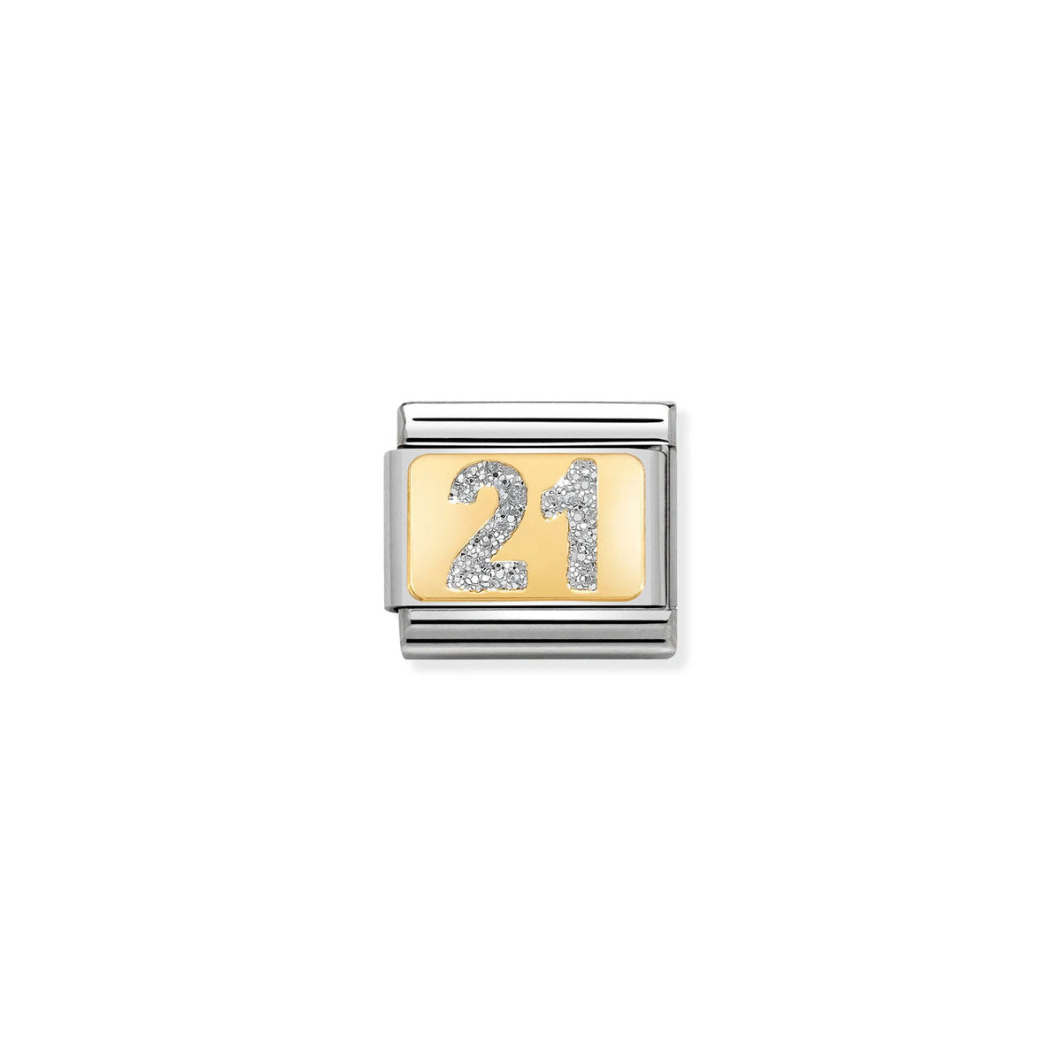 Composable Classic Link 030224/02 Number 21 With Glitter in 18k Gold