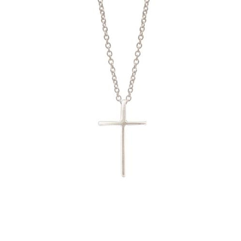 Sterling Silver Plain Square Edge 19mm Cross Pendant