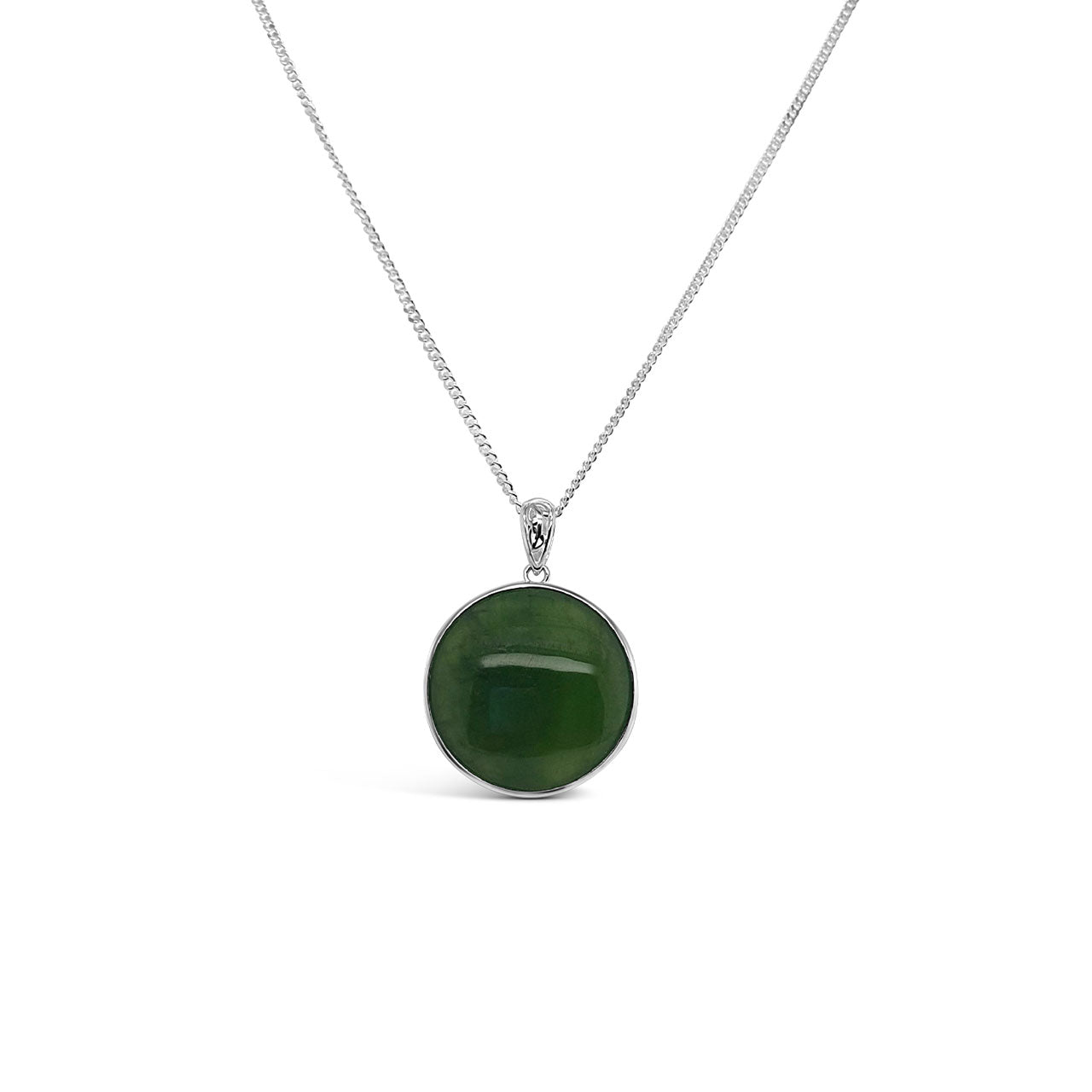 Sterling Silver & Pounamu Round Necklace