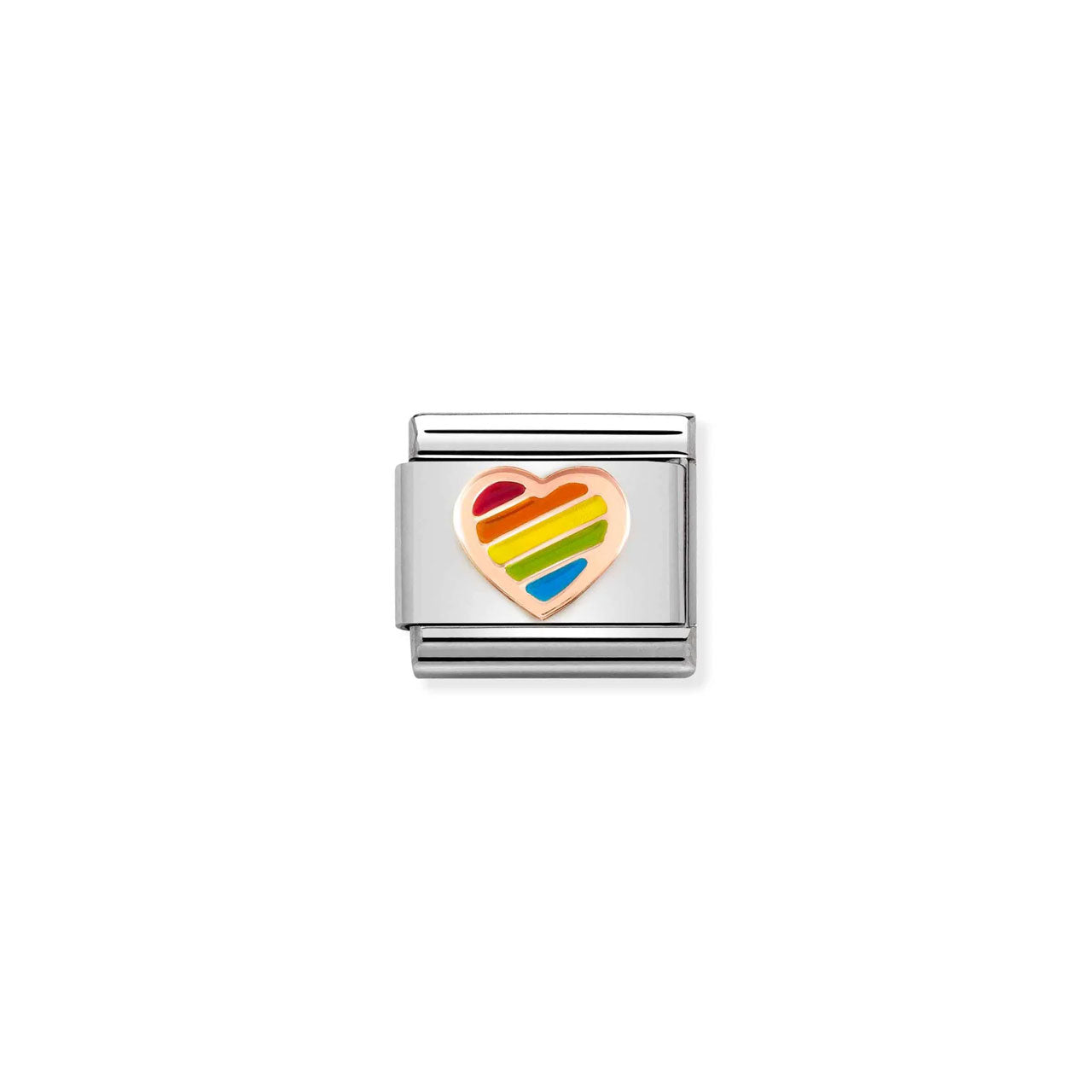 Composable Classic Link 430202/15 Heart Rainbow in 9k Rose Gold