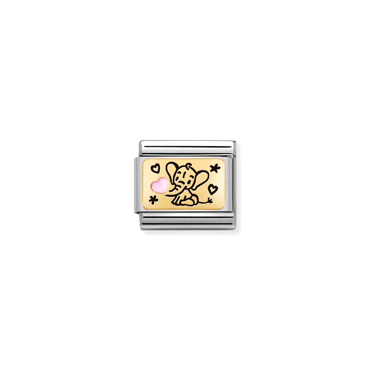 Composable Classic Link 030289/03 Pink Elephant in 18k Gold & Enamel
