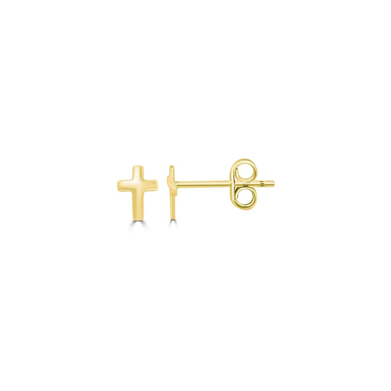9k Yellow Gold Small Solid Cross Studs