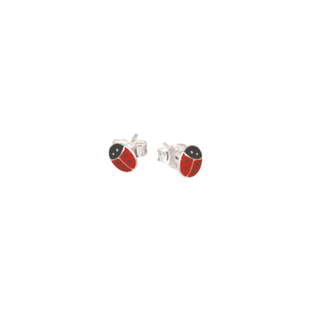 Sterling Silver Ladybird Stud Earrings