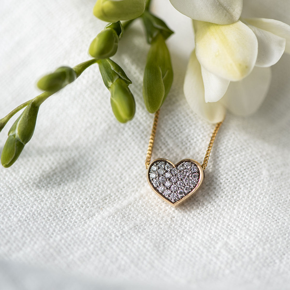 Sterling Silver Full Heart Crystal Pendant