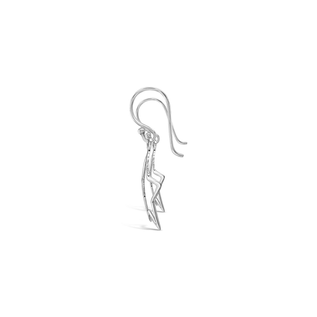Sterling Silver Star Outline Hook Earrings