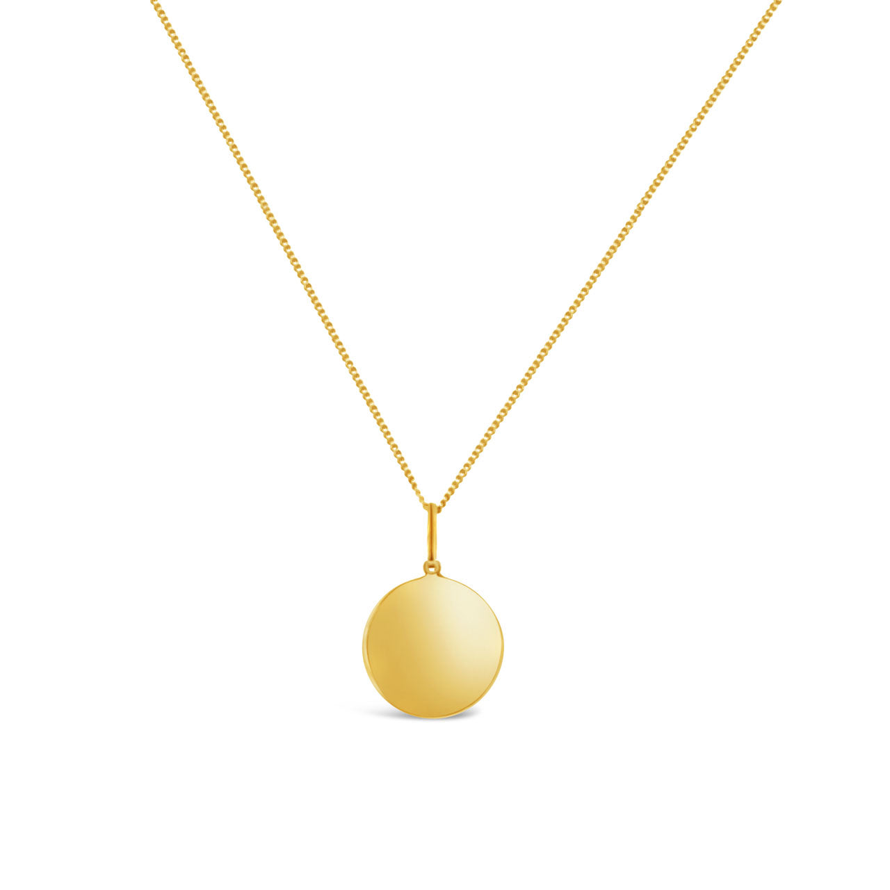 9k Yellow Gold 15mm Disc Pendant