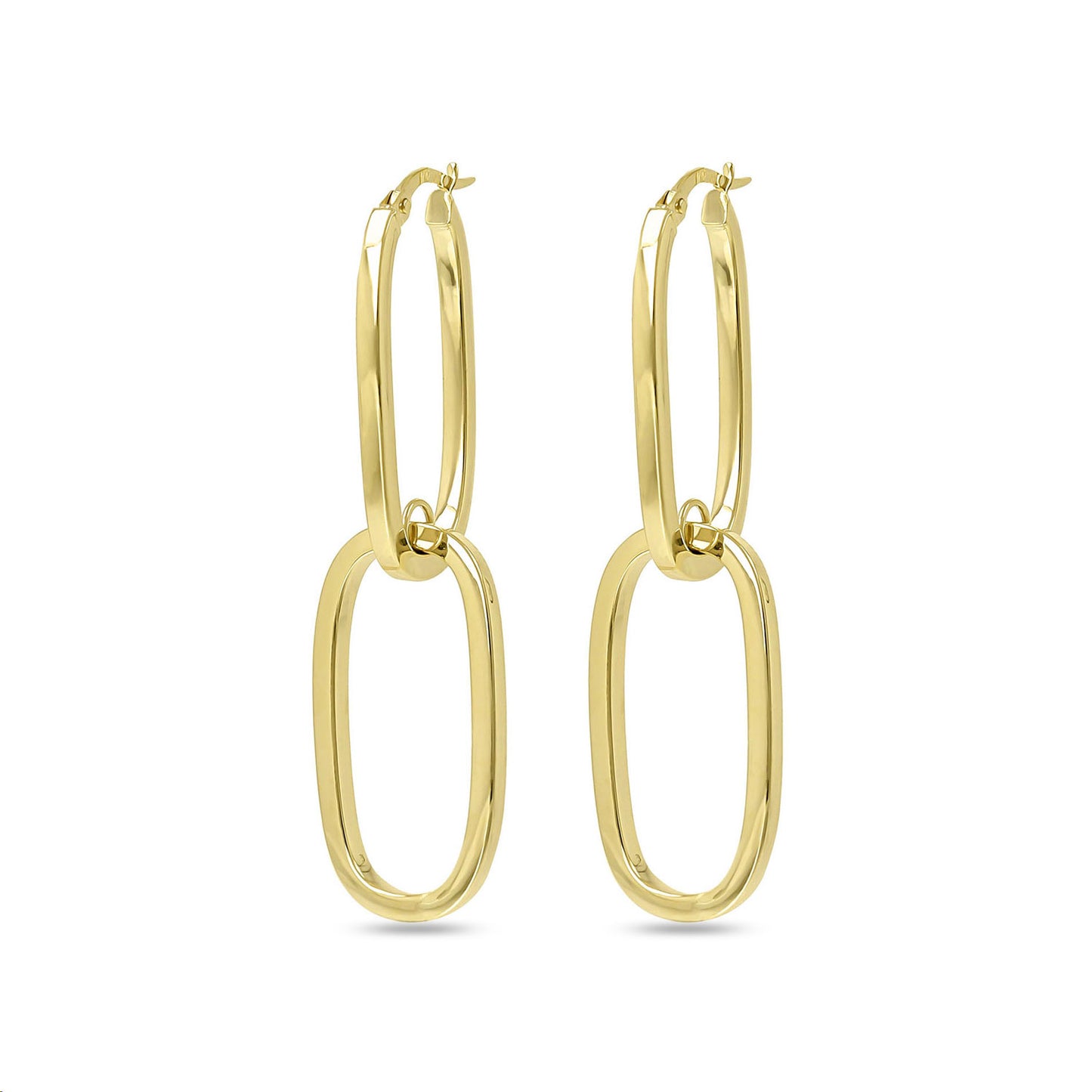 9k Yellow Gold Double Loop Drop Earrings