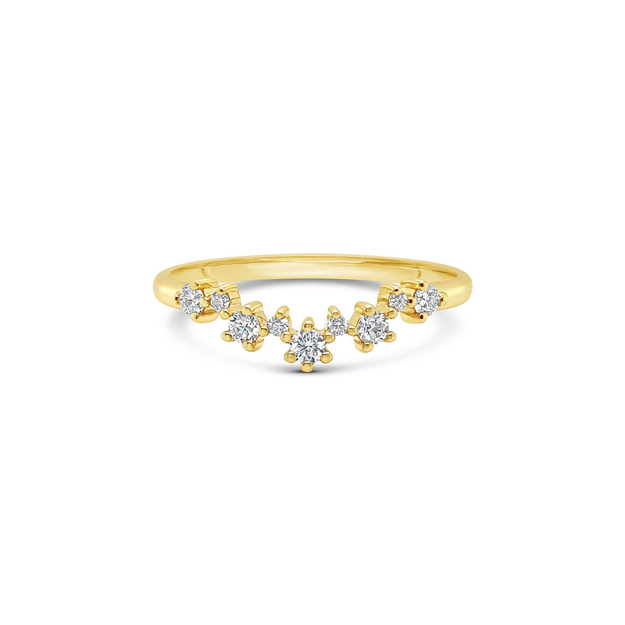 9k Yellow Gold 5 Stone Diamond Anniversary Ring