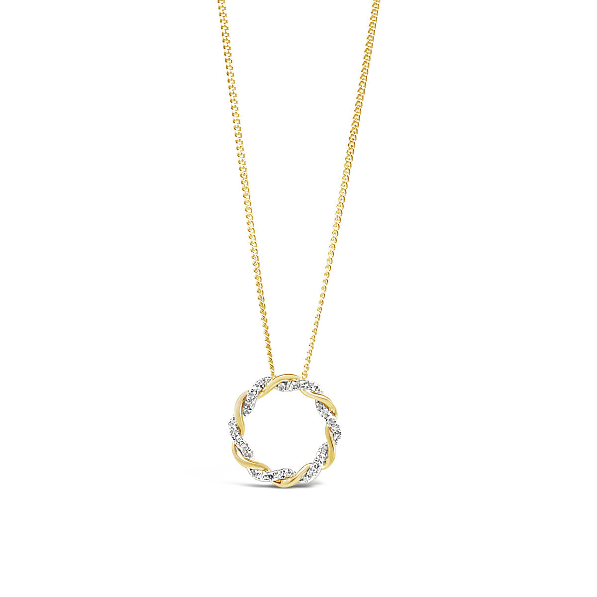 9k Yellow Gold 0.10ct Diamond Ring Pendant