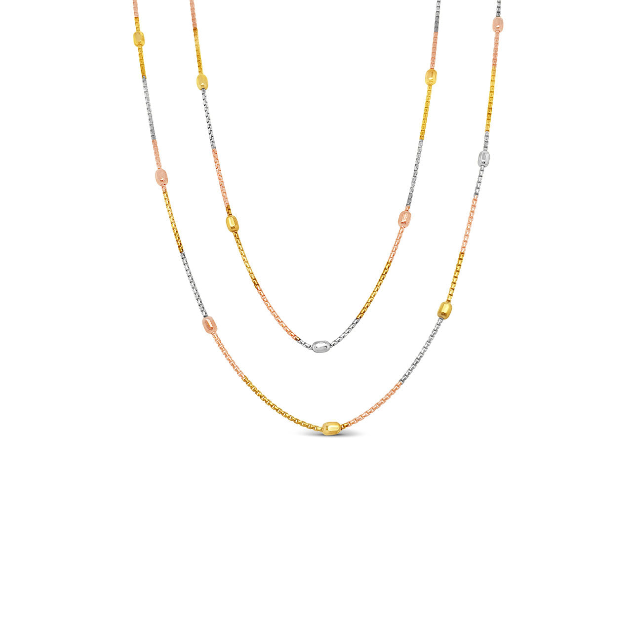 45cm Tri Colour Gold Plated CHL1902 Box Chain