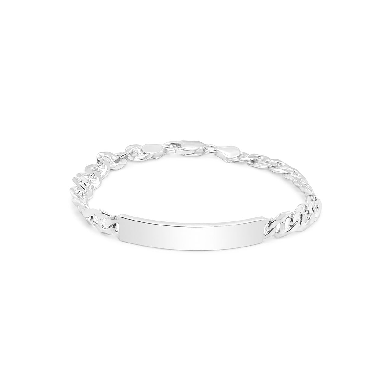 Sterling Silver ID Anchor Chain Bracelet