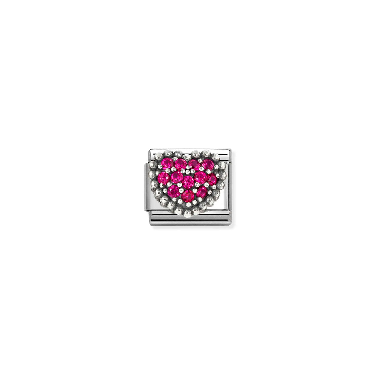 Composable Classic Link 330327/08 Heart In 925 Silver & Red CZ