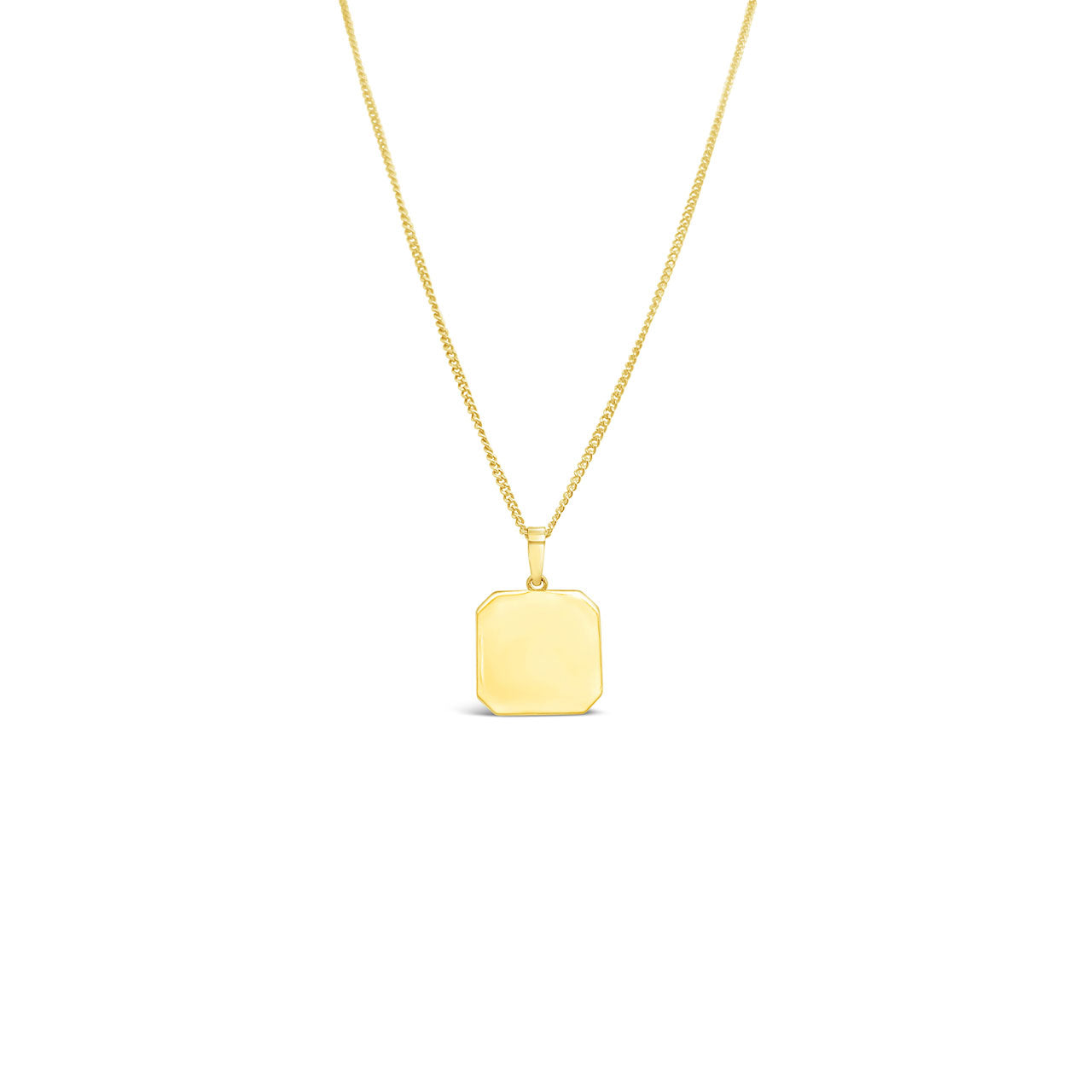 9k Yellow Gold Plain Square Pendant
