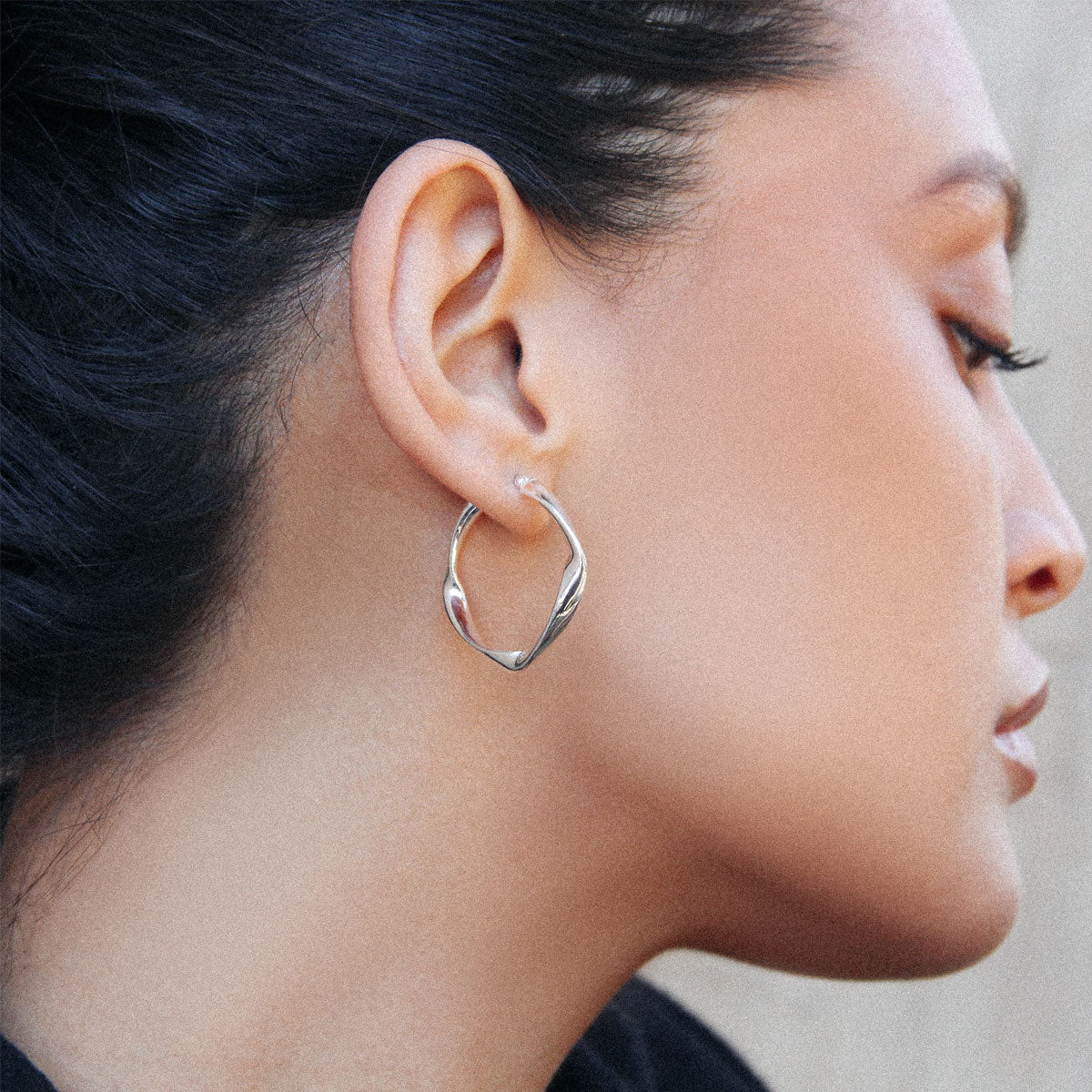 Garden of Eden Silver Hoop Earrings