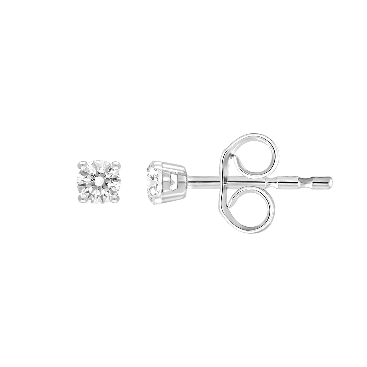 9k White Gold 0.10ct Diamond Stud Earrings