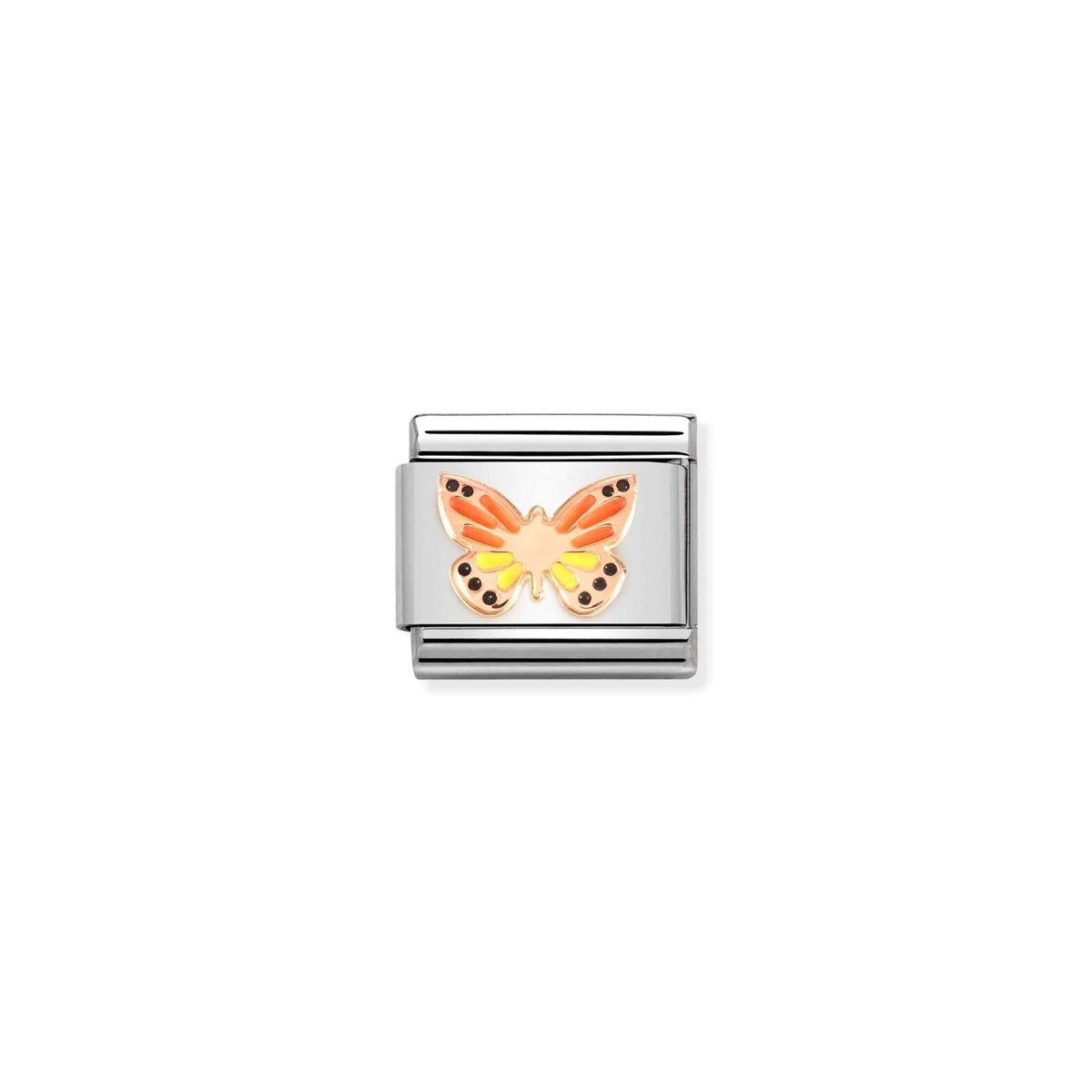 Composable Classic Link 430202/17 Colourful Butterfly In 9K Rose Gold