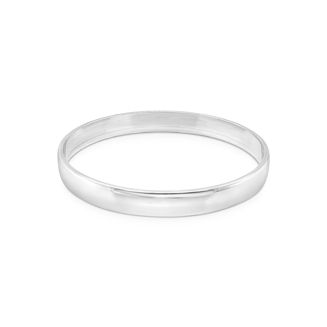 Sterling Silver 7" 1/2 Round 5mm Bangle