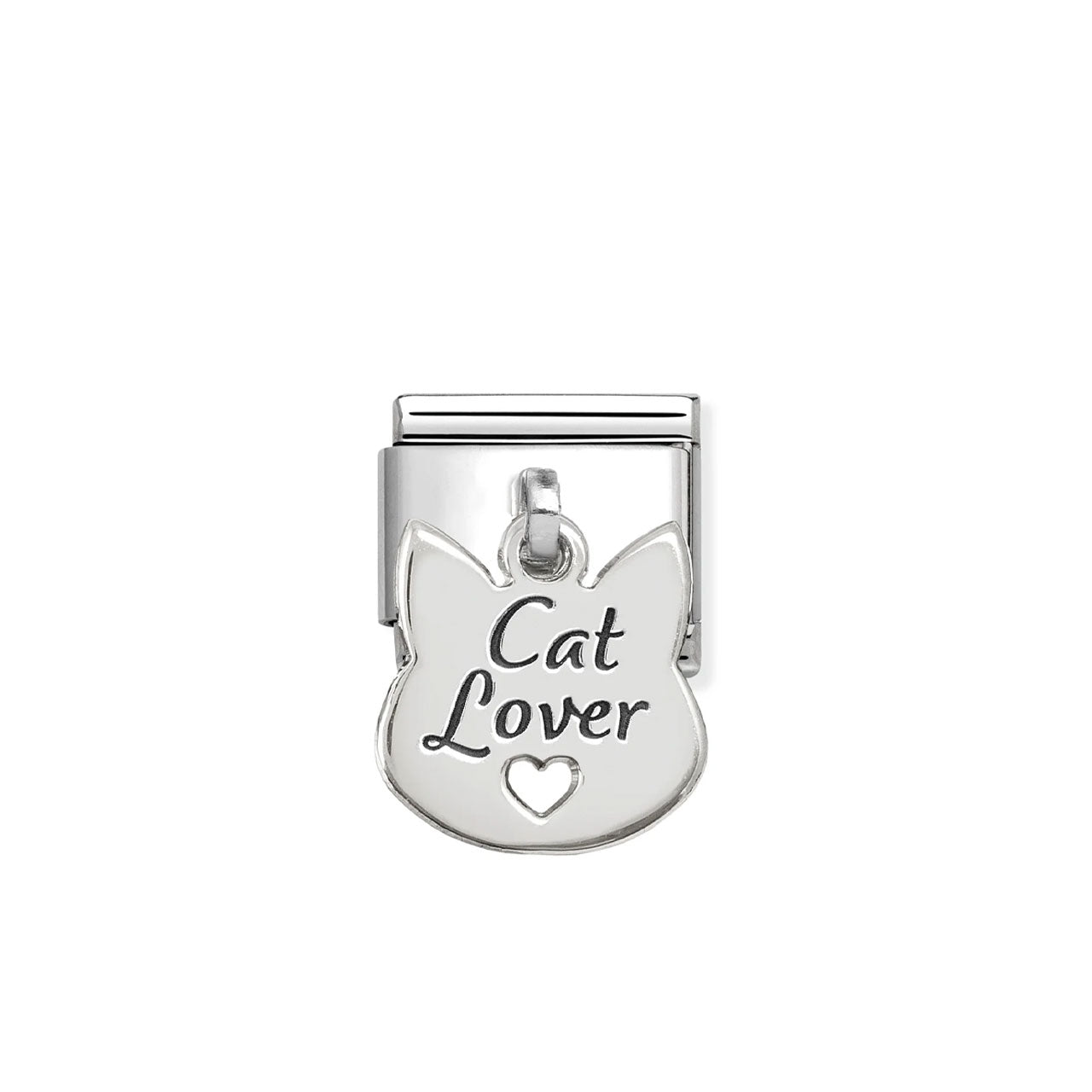 Composable Classic Link 331811/14 Cat Lover Pendant Charm In Silver