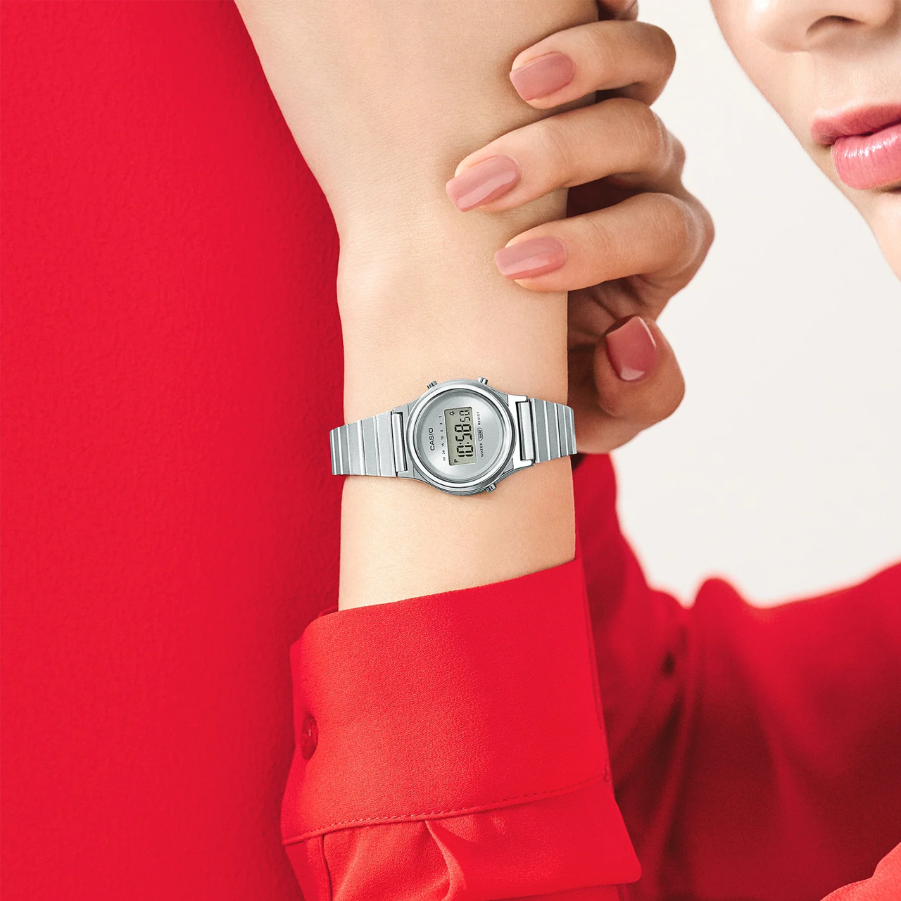 Ladies Digital Steel & Silver Watch - LA700WE-7A