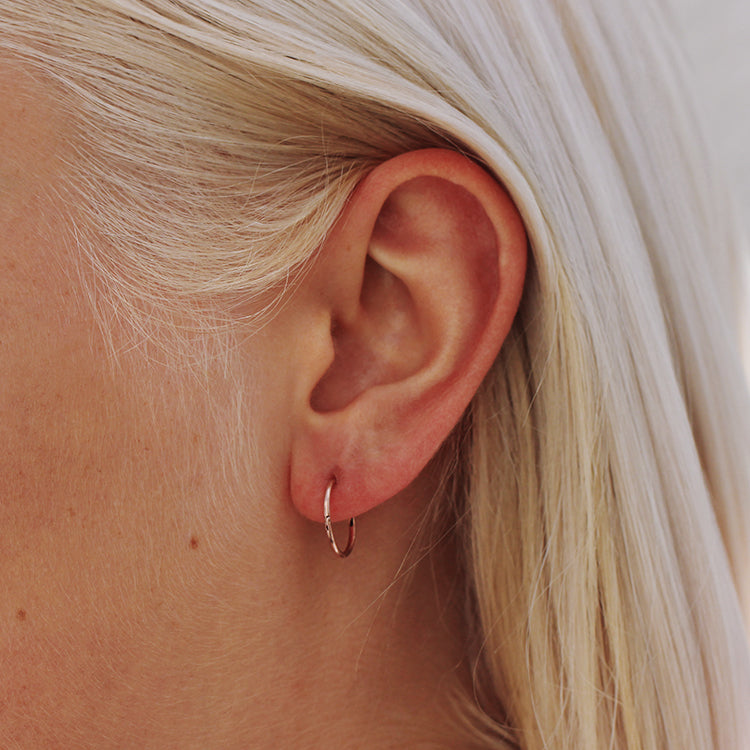 10mm Plain Rose Gold Plated Stainless Steel Sleepers