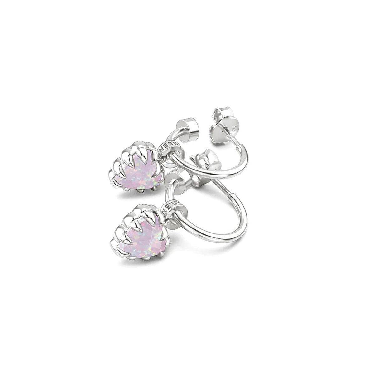 Love Claw Anchor Earrings - Pink Bello Opal