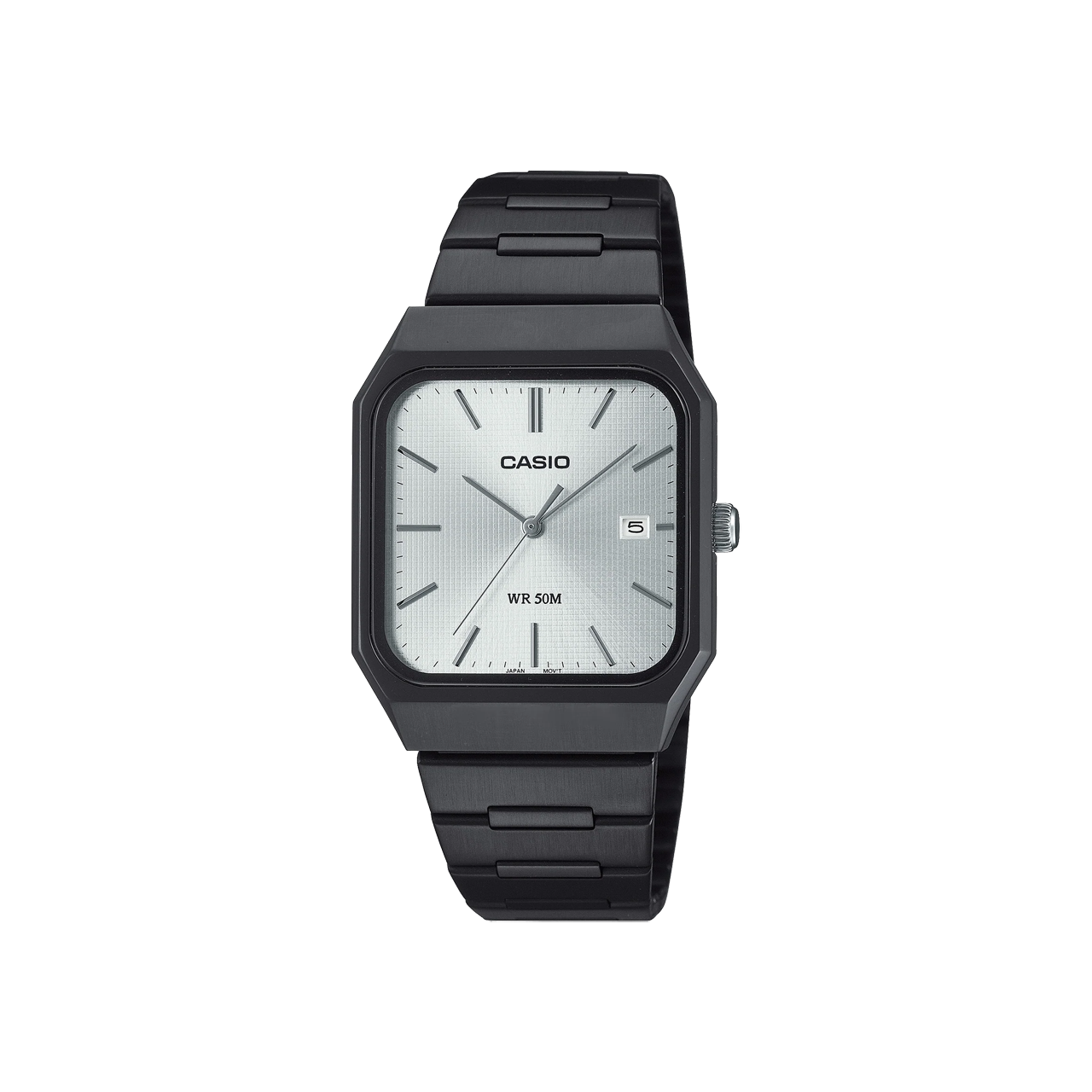 Casio Vintage Black Steel Watch - MTPB185B-7A