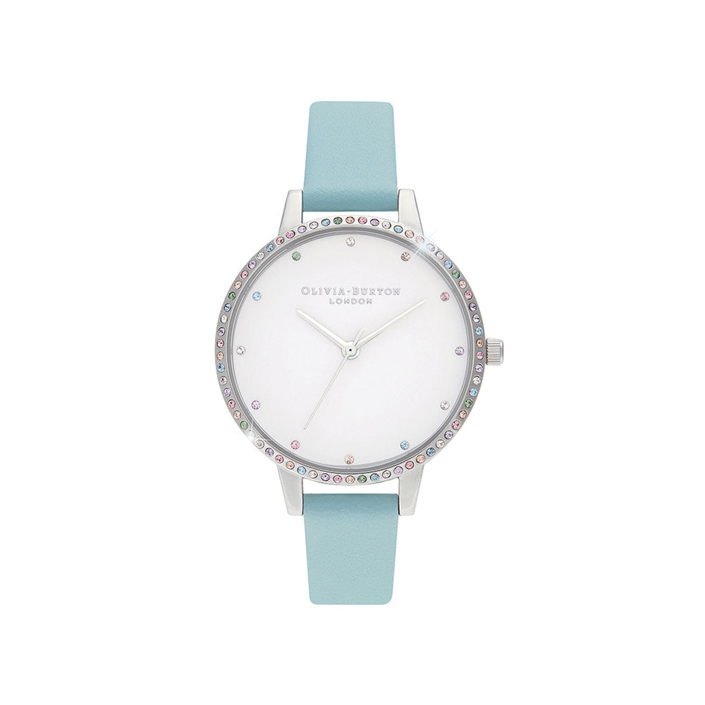 Rainbow Bezel, Turquoise & Silver Watch