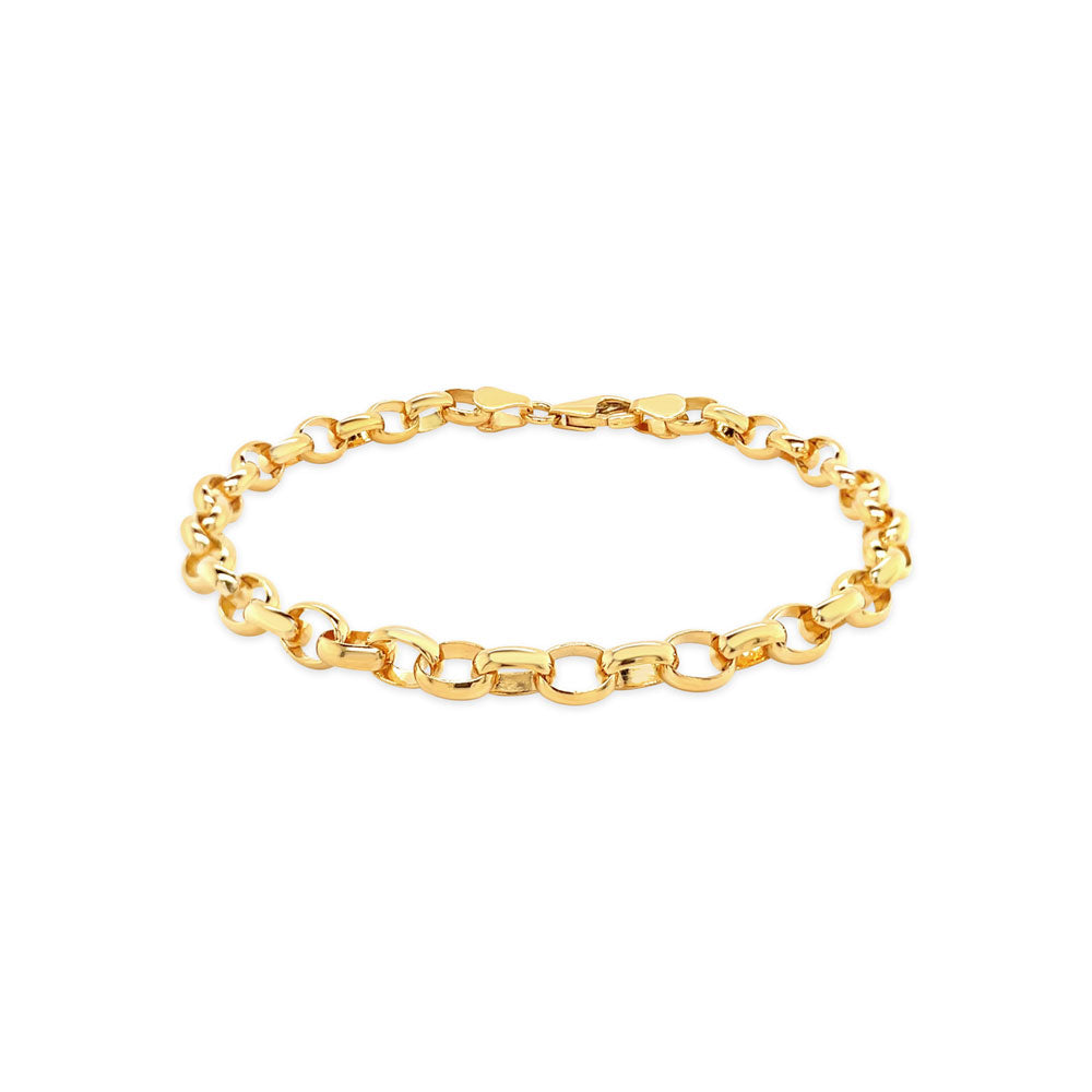 9k Yellow Gold BO3 Oval Belcher Bracelet