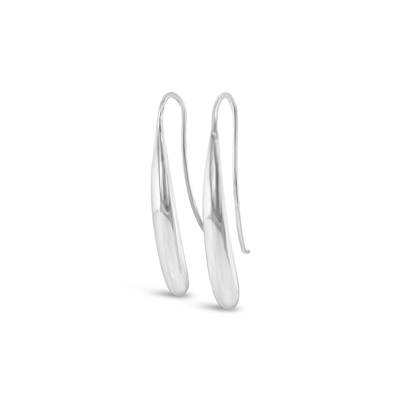 Sterling Silver Elongated Drop Earrings