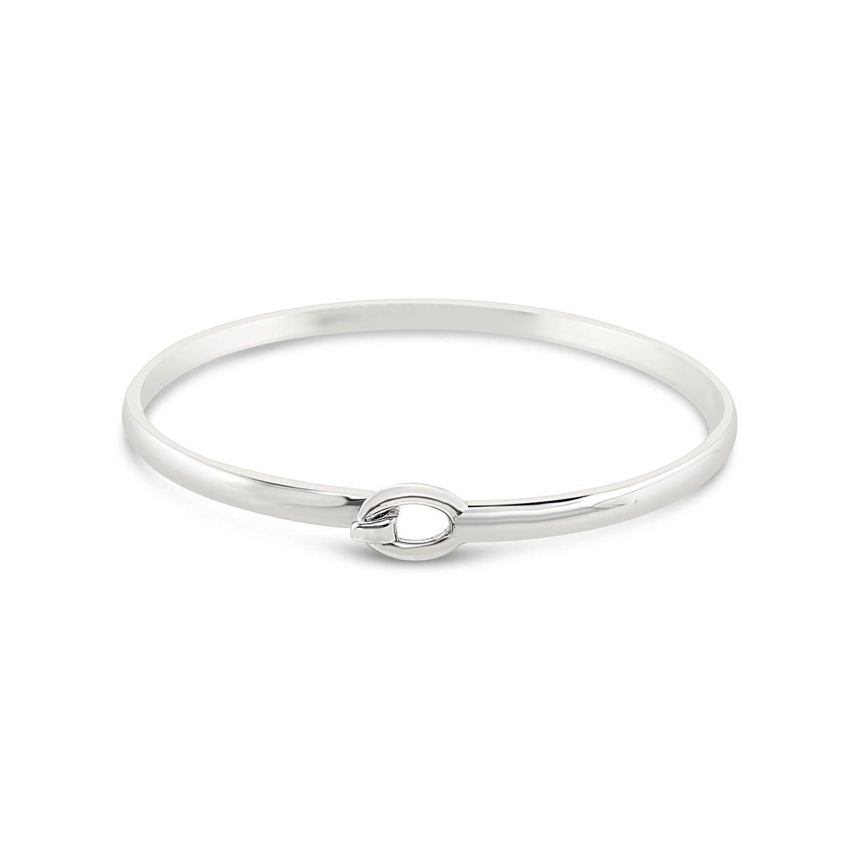 Sterling Silver 4mm Half Round Surf Bangle