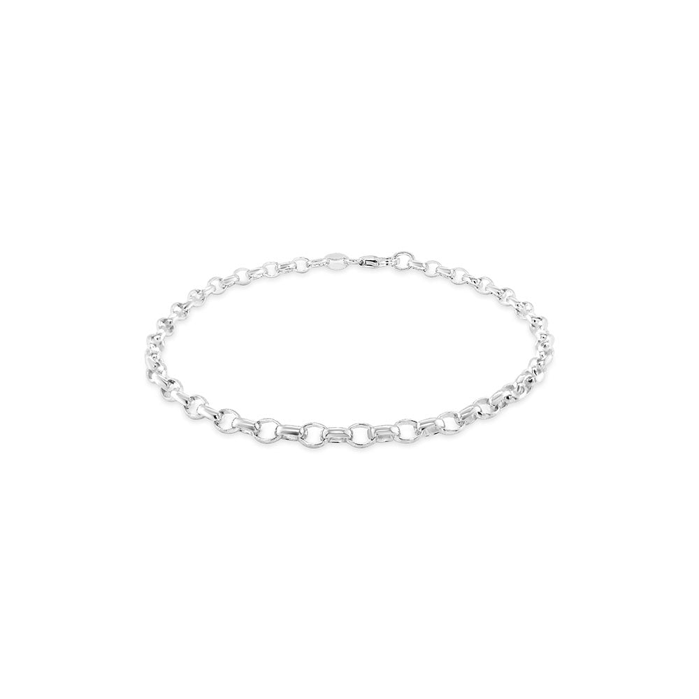 Sterling Silver B02 Oval Belcher Bracelet