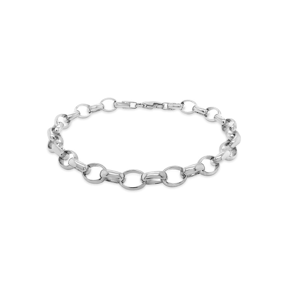 Sterling Silver Oval Belcher Bracelet