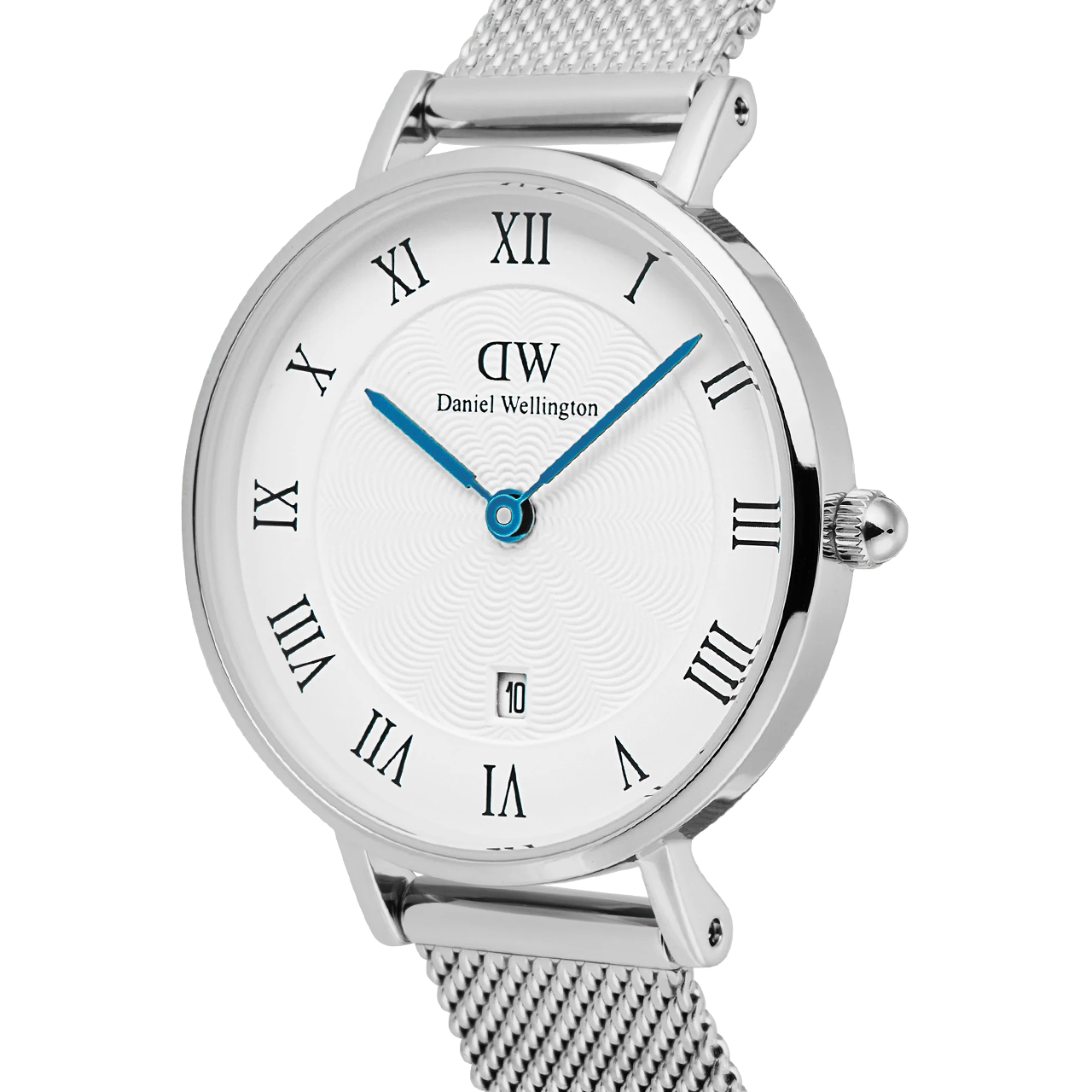 Petite 28 Roman Numeral Date Silver Watch