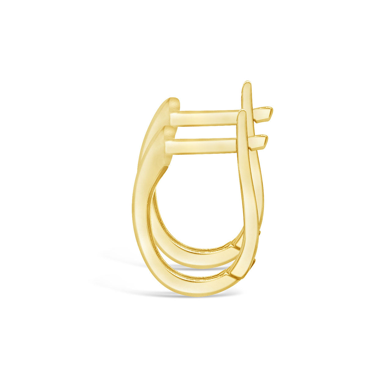 9k Yellow Gold Solid Tapered Hoop Earrings