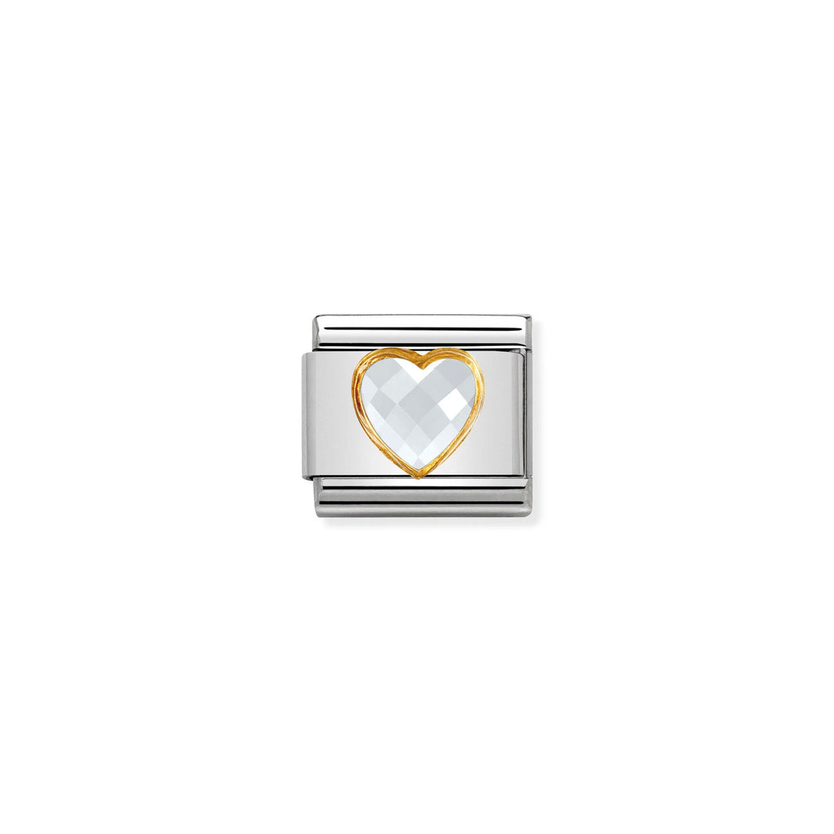 Composable Classic Link 030610/010 White Faceted Heart CZ In 18K Gold