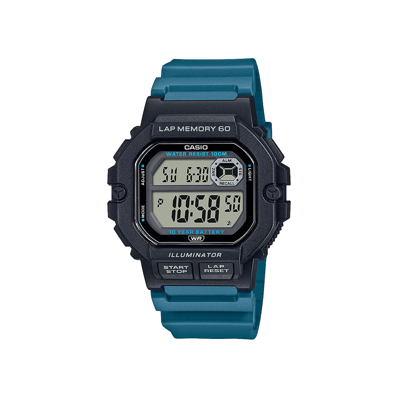 Casio Black / Blue Digital Sports Watch - WS1400H-3A
