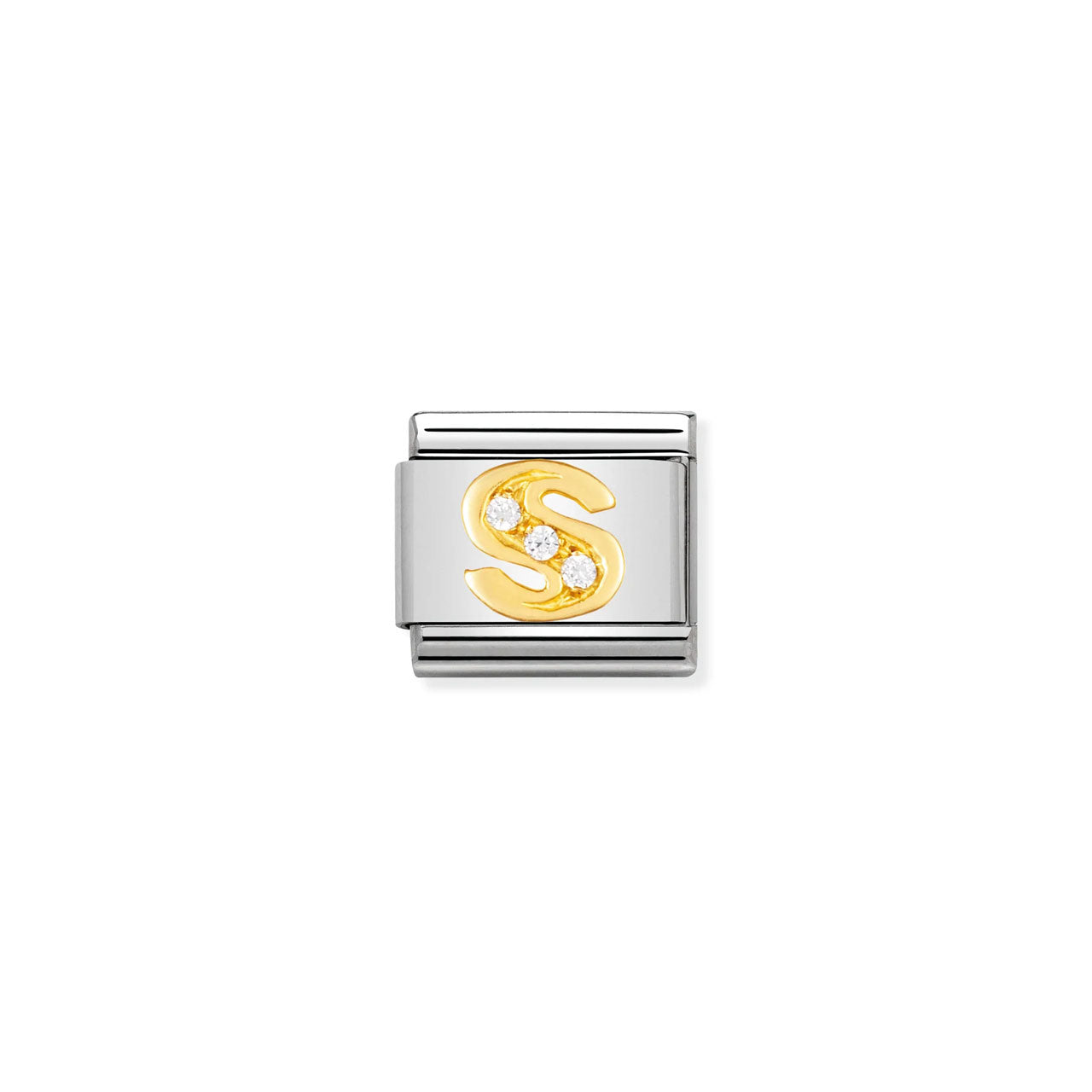 Composable Classic Link 030301/19 Letter S In 18K Gold And CZ