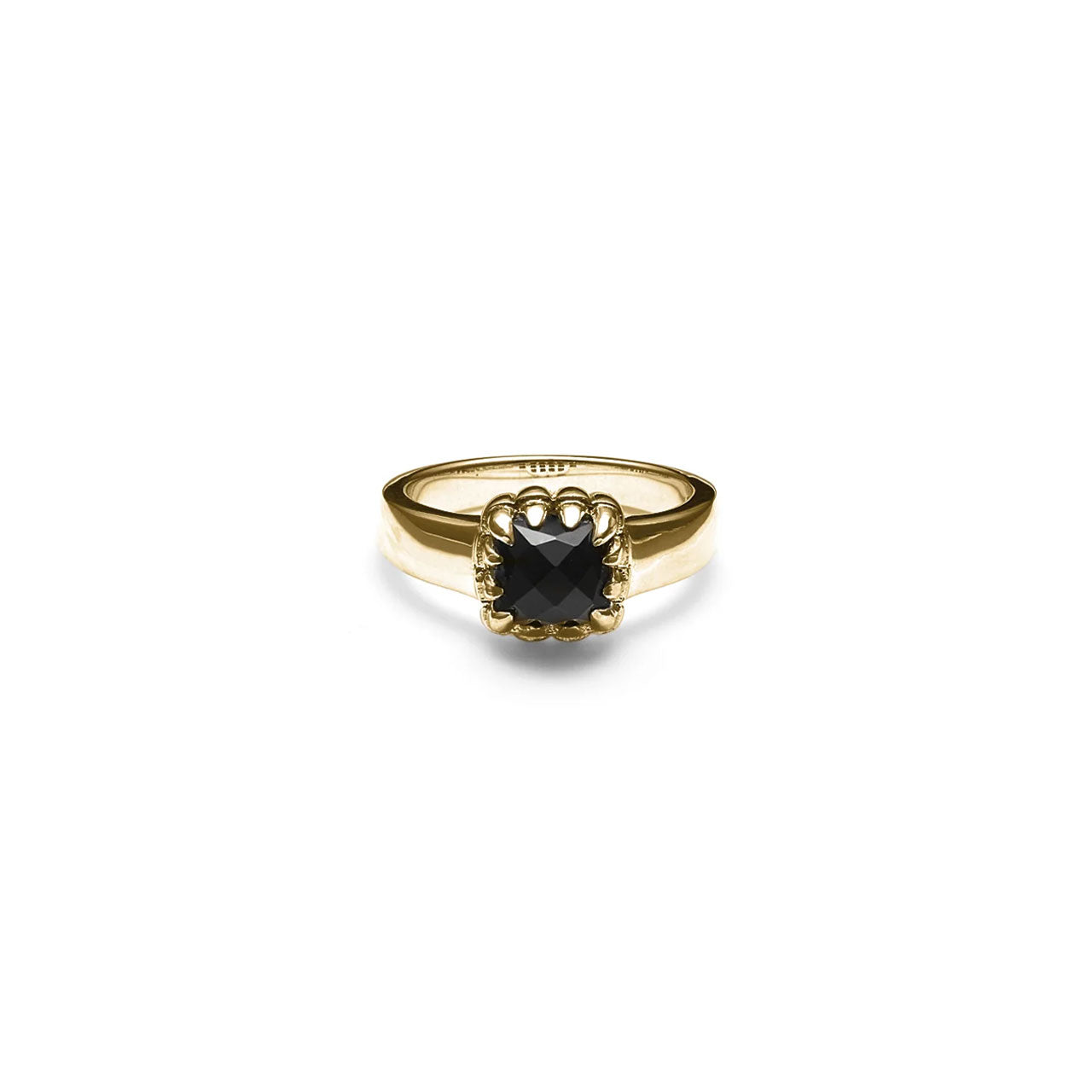 Baby Claw Ring Onyx - Gold Plated
